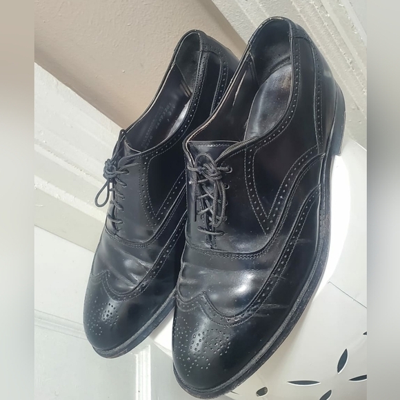 HANOVER MEN'S CLASSICS MASTERFLEX LEATHER WING TIP DRESSY SHOES SIZE 7.5 🌴✌️ - Picture 10 of 16